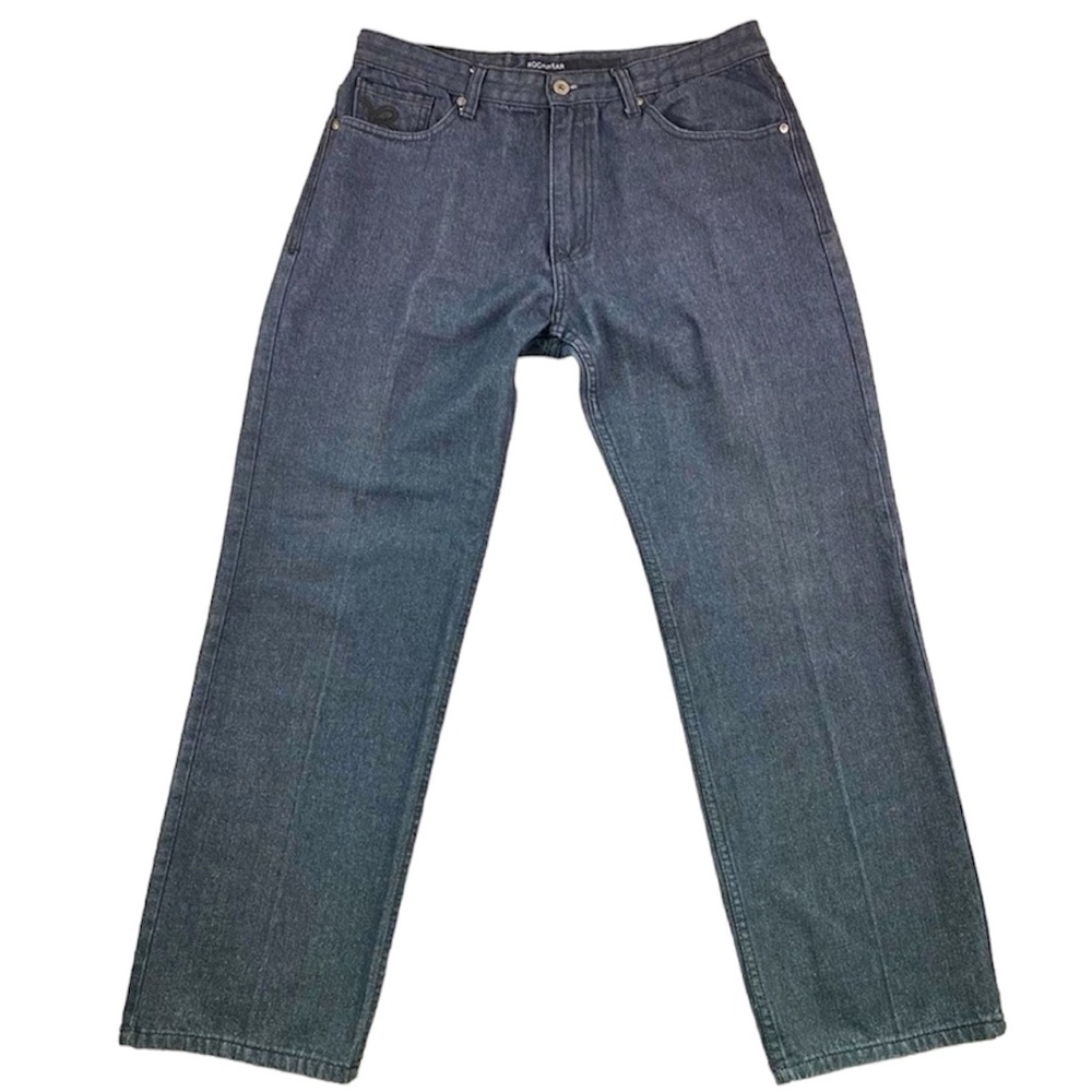 Rocawear Men’s Classic Fit Straight Leg Dark Denim Jeans Embroidered W34xL30.5